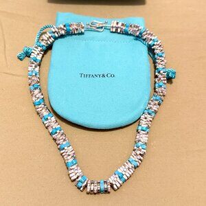 X-Rare TIFFANY & CO. Silver & Turquoise Collar Necklace